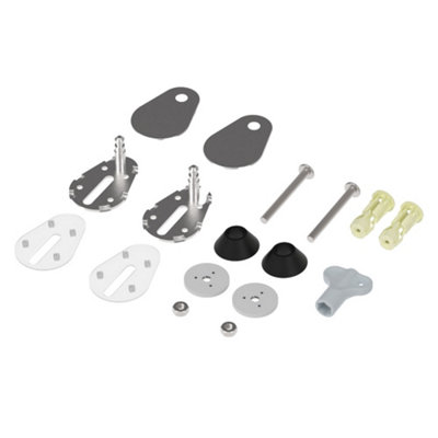 Euroshowers Toilet Seat HingesTeardrop Toilet Seat Fixing Kit from B&Q