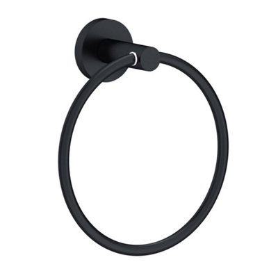 Euroshowers Round Towel RingMatt Black from B&Q