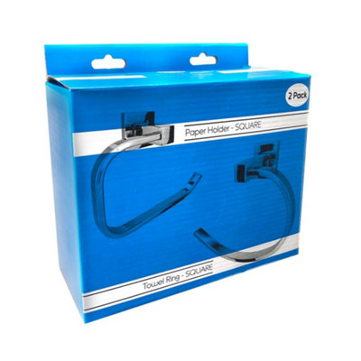 Euroshowers SquarePaper Holder/towel Ring from B&Q