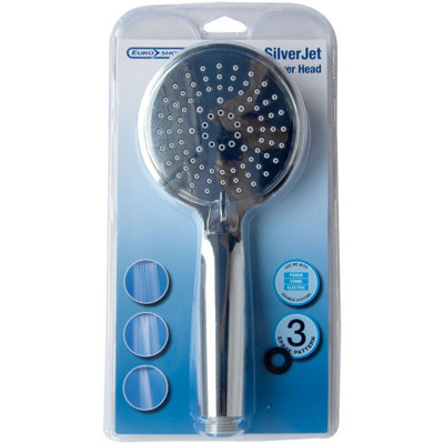 Euroshowers Silverjet Chrome 3 Spray Shower Head from B&Q