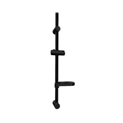 Euroshowers Shower Slider Riser RailBlack W/ Soap Dish from B&Q