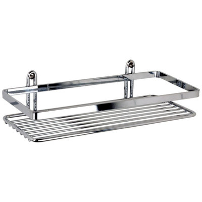 Euroshowers Single Rectangular Shower Caddy BasketChrome Plated Stainless Steel from B&Q