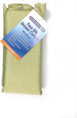 Euroshowers Faux Silk 180 X 180CmSage from B&Q