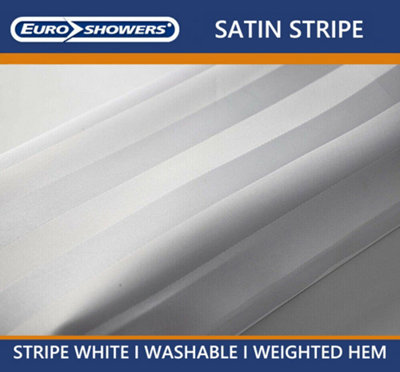 Euroshowers Satinstripe - 180 X 180Cm Shower Curtain