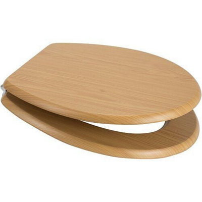 Euroshowers Mdf Antique Pine Bottom Fix Toilet Seat from B&Q
