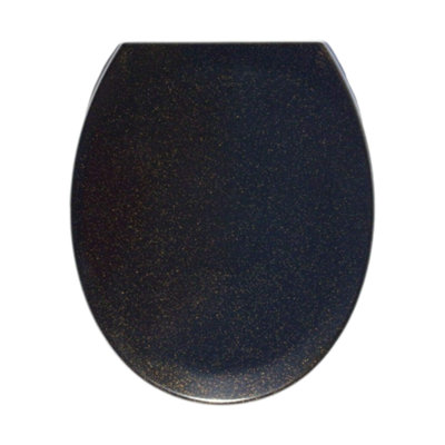 Rts Gold Glitter Top Fix Slow Close Quick Release Toilet Seat from B&Q