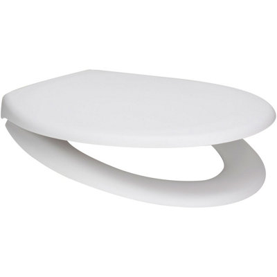 Euroshowers White Matt Colour Oval Toilet Seat from B&Q