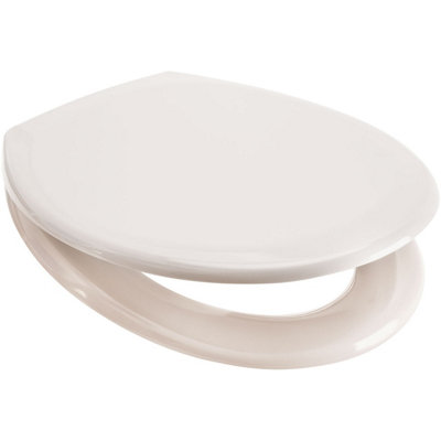 Euroshowers Cream Oval Shaped Plastic Toilet Seat from B&Q