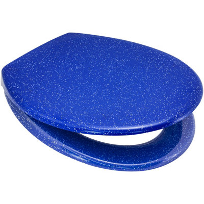 Euroshowers Glitter Blue Oval Shaped Toilet Seat from B&Q
