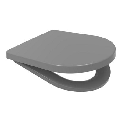 Euroshowers Grey Middle D Soft Close Toilet Seat365 X 464mmTop & Bottom Fix from B&Q