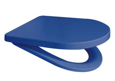 Dementia Friendly Euroshowers Middle D Style Soft Close Blue Toilet Seat 365 X 464 from B&Q