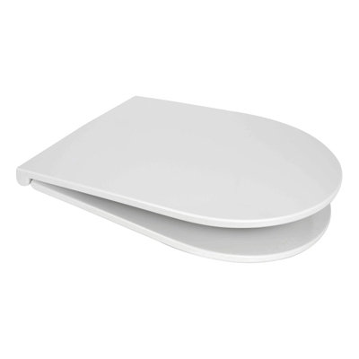 Euroshowers White Middle D Slim Soft Close Toilet Seat366 X 449mmTop & Bottom Fix from B&Q