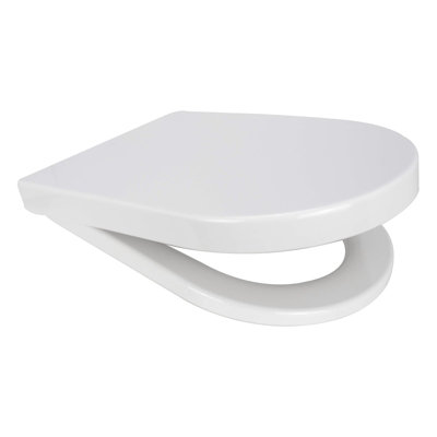 Euroshowers White Long D Soft Close Toilet Seat360 X 466mmTop & Bottom Fix from B&Q