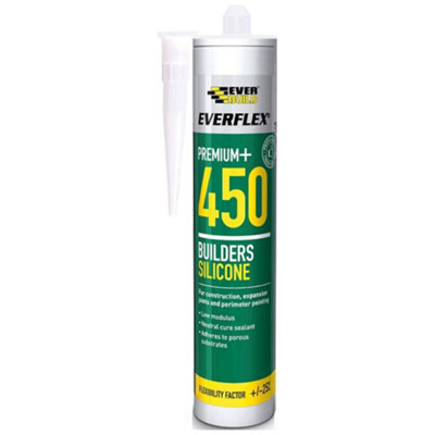 Everbuild Everflex 450 Premium+ Builders Silicone Sealant White300MlWaterproof SealBuilding Material Silicone from B&Q