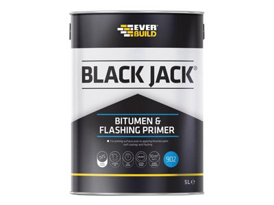 Everbuild 90205 Black Jack 902 Bitumen & Flashing Primer 5 Litre Evb90205 from B&Q