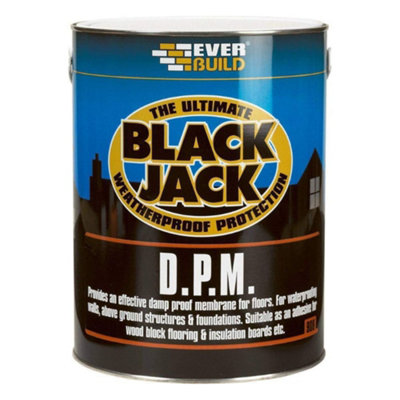 Everbuild Black Jack 908 Dpm Damp Proof Membrane & Waterproof Coating Black25LRubber Enriched Bitumen Emulsion from B&Q
