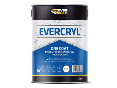 Everbuild Evcwe5 Evercryl One Coat White 5Kg Evbevcwe5 from B&Q