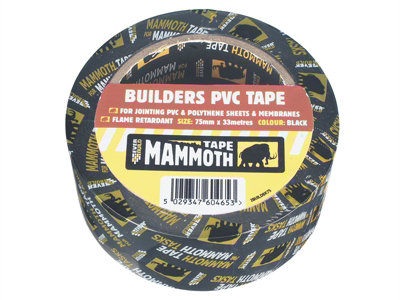 Everbuild 2Buildbk50 Builder's Pvc Tape 50mm X 33M Black Evb2Btbk50 from B&Q