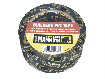 Everbuild 2Buildbk75 Builder's Pvc Tape 75mm X 33M Black Evb2Btbk75 from B&Q
