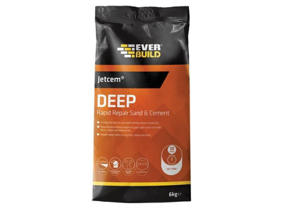 Everbuild Jetmix6 Jetcem Premix Sand & Cement 12Kg (2 X 6Kg Packs) Evbjetx6