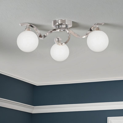 Pagazzi Lighting Pagazzi Bombo 3 Light Semi Flush Ceiling Light from B&Q