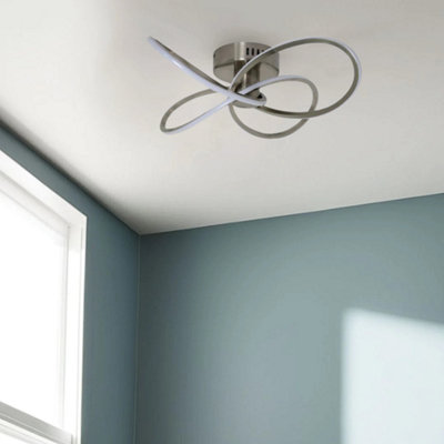 Pagazzi Ing Reggie 4- Led Semi-Flush Satin Nickel Ceiling Light