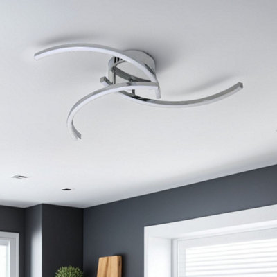 Pagazzi Ing Murray Led Flush Polished Chrome Ceiling Light