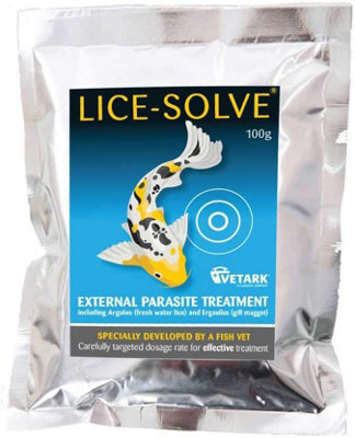 Vetark Lice-Solve External Parasite Anti-Pond Lice Fish Treatment 100G from B&Q