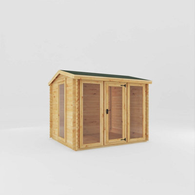 Mercia 3 X 2.5 M Reverse Apex Log Cabin19 mmTimberL263.7 X W302.4 X H253.4 CmBrown from B&Q