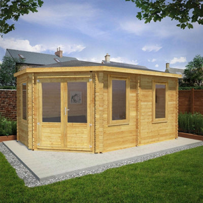 Waltons 5M X 3M Corner Lodge Grande -  34mm Double Glazed