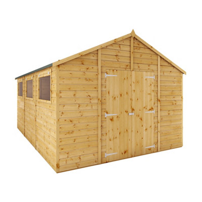 Mercia 10X15 Ft With Double Door Apex Wooden Workshop-35520 
