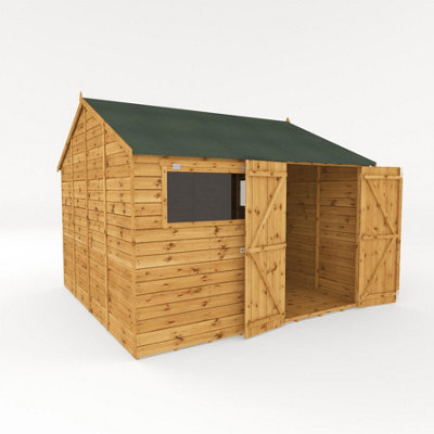 Waltons 10 X 10 Garden Workshop Wooden Shed Shiplap Tongue And Groove Reverse Apex from B&Q