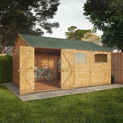 Waltons 15 X 10 Garden Workshop Wooden Shed Shiplap Tongue And Groove Reverse Ape