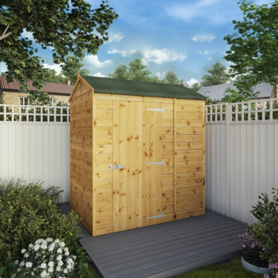 B&Q -  Shiplap 6X4 Ft Apex Honey Brown Wooden Dip Treated Shed With Floor (Windowless)