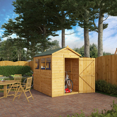Waltons 7 X 5 Modular Shiplap Apex Outdoor Garden Storage Shed from B&Q