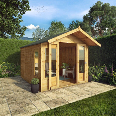 Mercia Sussex 10X8 Ft Apex Wooden Summer House With Double Door & 4 Windows from B&Q