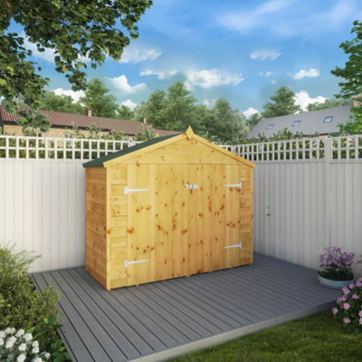 Mercia Wooden 3X7 Tongue & Groove Apex Bike Store from B&Q