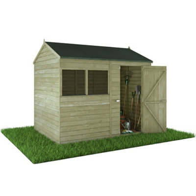 Waltons 8 X 6 Overlap Reverse Apex Wooden Garden Storage Shed from B&Q