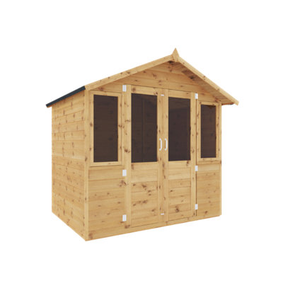 Waltons 7 X 5 Wooden Summerhouse Tongue And Groove Apex Double Door Garden Room