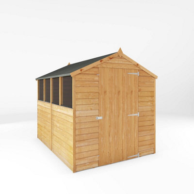 Waltons 8 X 6 Overlap Apex Garden Storage Shed Single Door With Windows