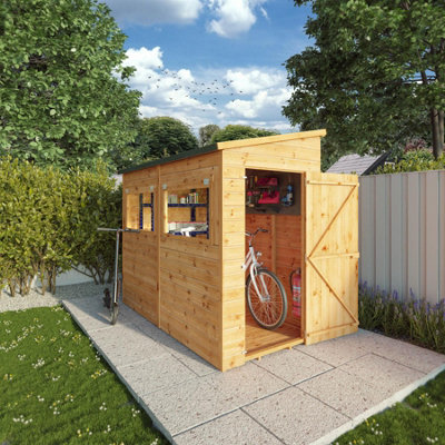 Waltons 8 X 4 Premium Shiplap Pent Wooden Garden Shed