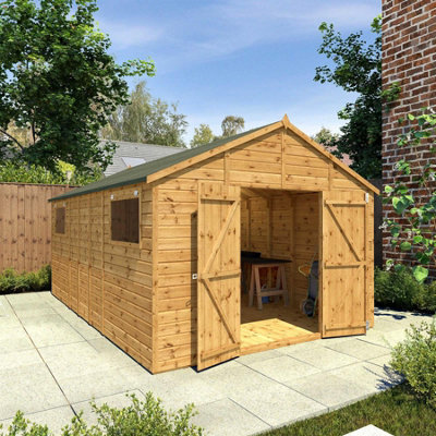 Waltons 16 X 10 Garden Workshop Wooden Shed Shiplap Tongue And Groove Apex