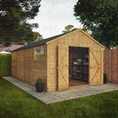 Waltons 18 X 10 Garden Workshop Wooden Shed Shiplap Tongue And Groove Apex