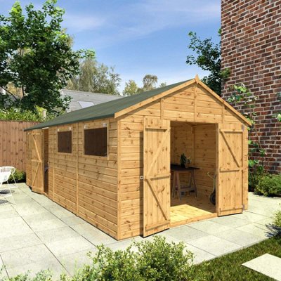 Waltons 20 X 10 Garden Workshop Wooden Shed Shiplap Tongue And Groove Apex