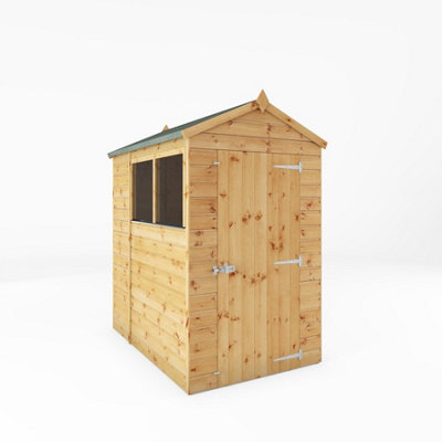 Waltons 6X4 Shiplap Apex Wooden Shed Customisable Layout Tongue And Groove Floor Single Door Felt Included