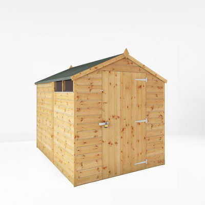 Waltons 8 X 6 Garden Security Shed Shiplap Tongue And Groove Single Door With Lock Discreet Windows