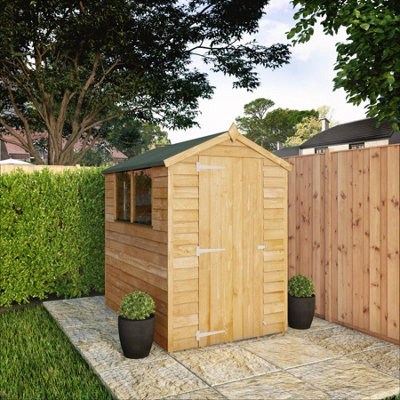 Waltons 6X4 Overlap Apex Shed Windows Single Door 6Ft X 4Ft from B&Q
