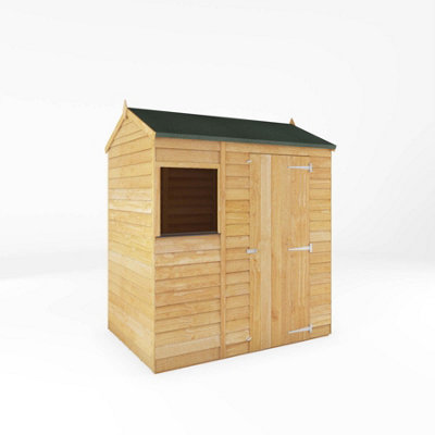 Waltons 6 X 4 Overlap Reverse Apex Wooden Garden Storage Shed