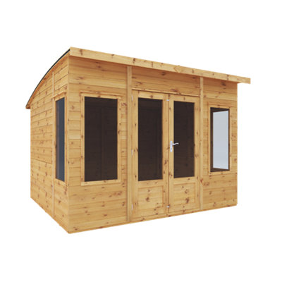 Waltons 10 X 8 Wooden Garden Room Curved Roof Summerhouse Tongue And Groove Double Doors