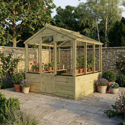 B&Q -  6 X 6 Traditional Wooden Greenhouse Apex Potting Shed Tongue And Groove